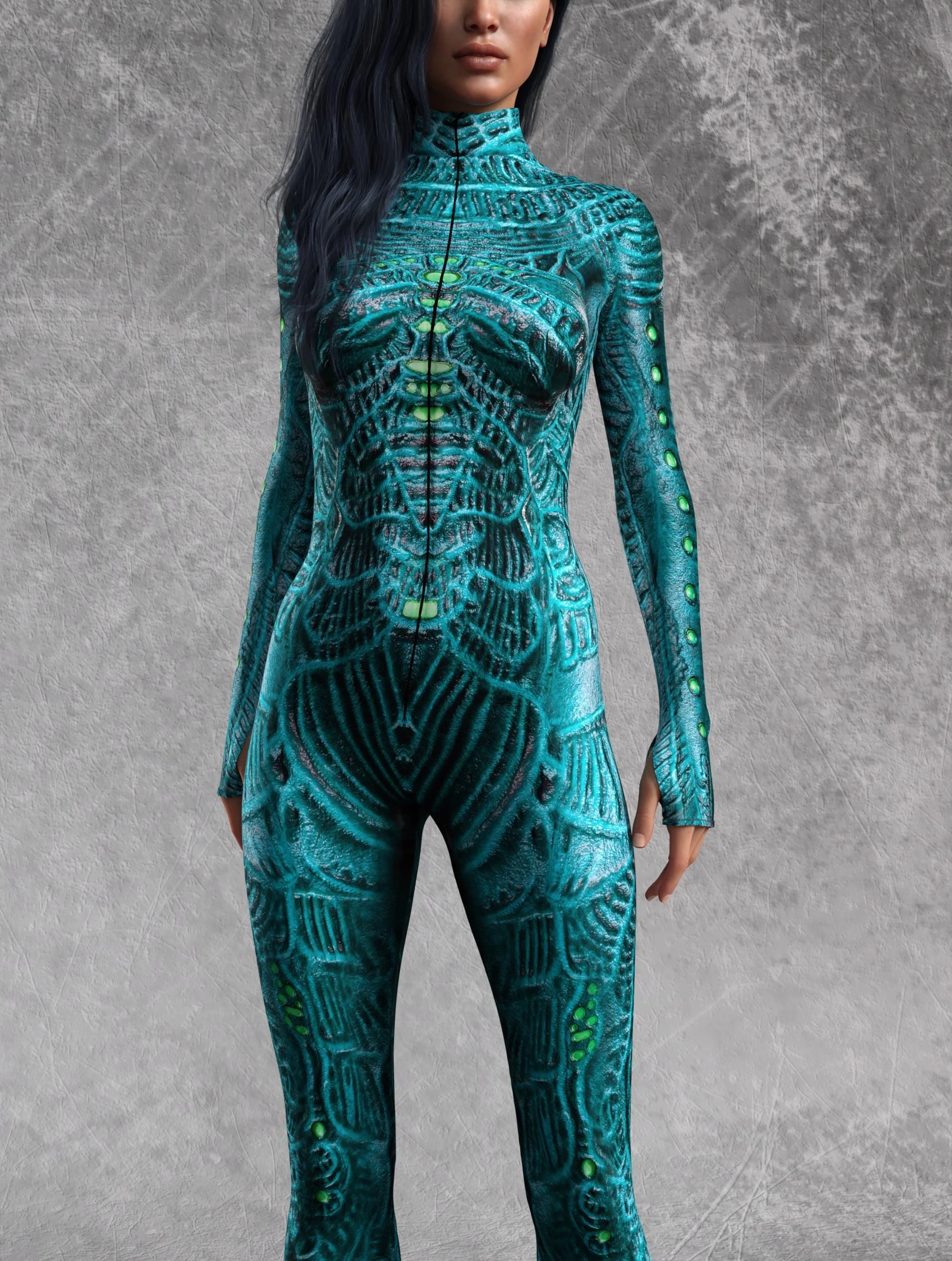 Punk 3D Digital Printing Halloween Party Role Play Scary Outfit Women Cosplay Costume Carnival Stage Performance Jumpsuit