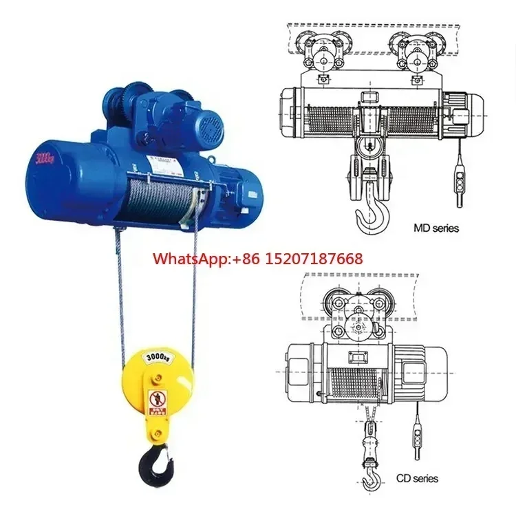 MD Electric Wire Rope Hoist / Provided Wire Rope Pulling Lifting Machine Construction Hoist 500 with Double Speed 8/0.8/m/min