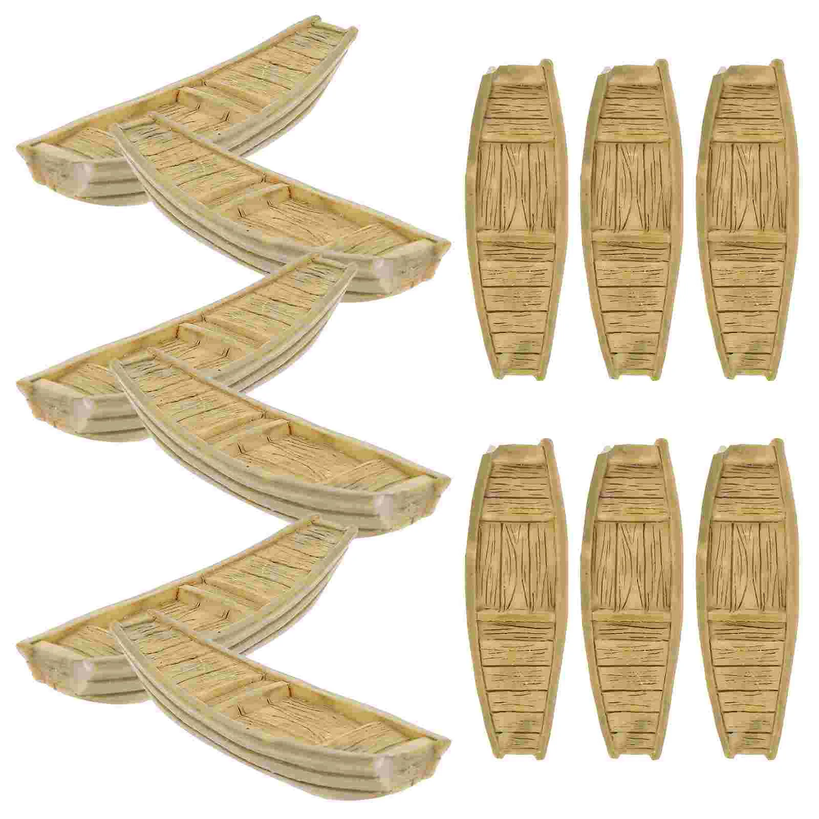 

15 Pcs Models Fishing Boat Bedroom Decor Table Ornament Office Small Brown Mini Crafts Interior Decoration