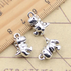 Tibetische Anhänger Silber für DIY -Schmuck, Dinosaurierbabys, alte Anhänger, handgefertigtes Kunsthandwerk, 16x12x7mm, 10pcs 10 Hauptverkaufsanhänger Bebe - №10