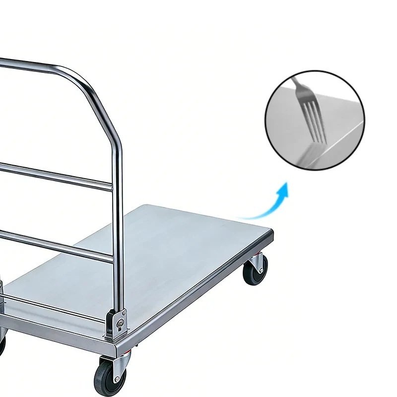 custom.Stainless Steel 201/304 Foldable Utility Cart Self-Cleaning Coating 300kg/Load Capacity Home Appliance