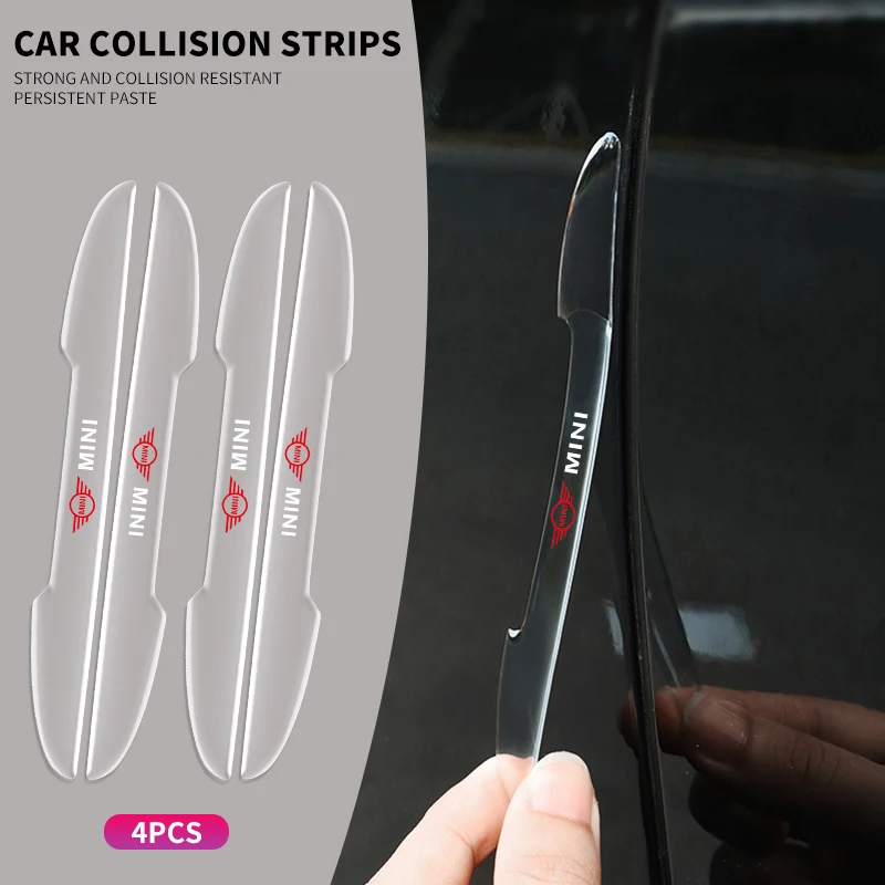 4pcs Car Door Transparent Anti collision Protector Bar Stickers For BMW MINI Cooper One S Countryman Clubman JCW R50 R55 R56 R60