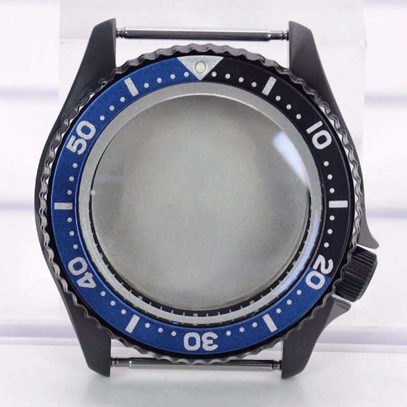 

42mm PVD Watch Case Black Ring With Bezel Sapphire Crystal For Mods SKX007 NH35 NH36 Solid Stainless Steel Case Repair Parts