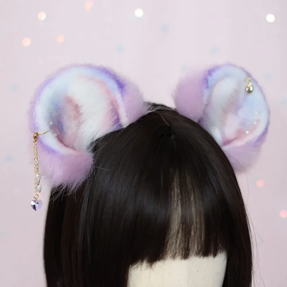 

Custom Handmade Lovely Halloween Cosplay Bear Ears Headwear Earrings Hairhoop Original Headband For Game Party Costume Prop