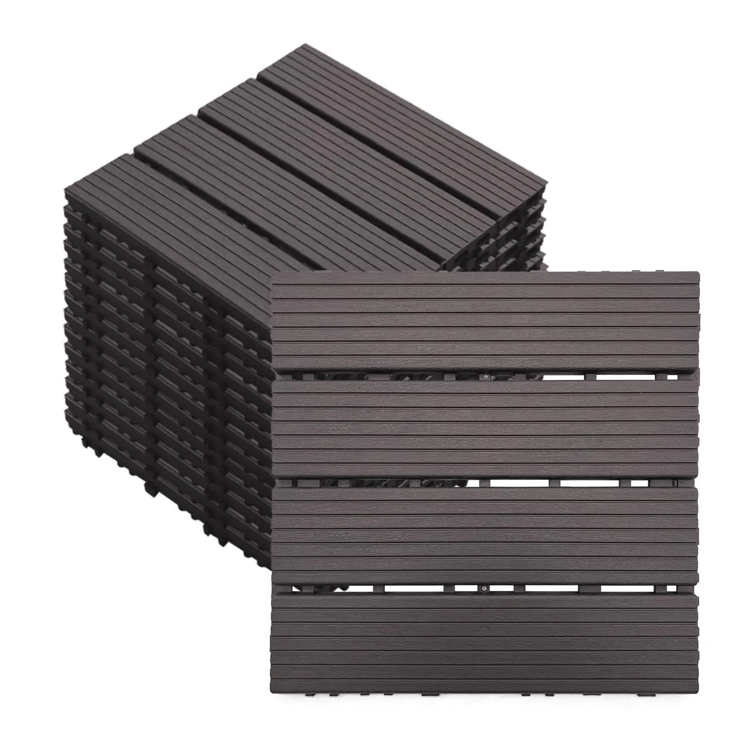 

27 PCS 12x12 Inch Interlocking Deck Tiles - Waterproof All-Weather Outdoor Patio Flooring for Pool