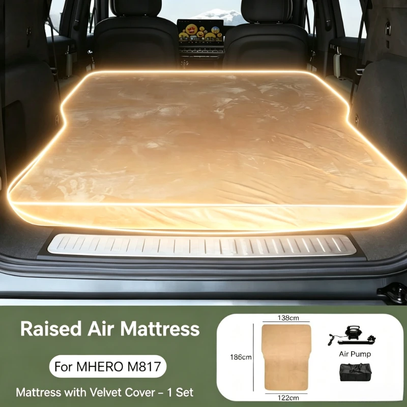Car Travel Bed For MHERO M817 2025 2026 Car Inflatable Mattress Trunk Outdoor Camping Sleeping Pad Mattress Interior Accessories