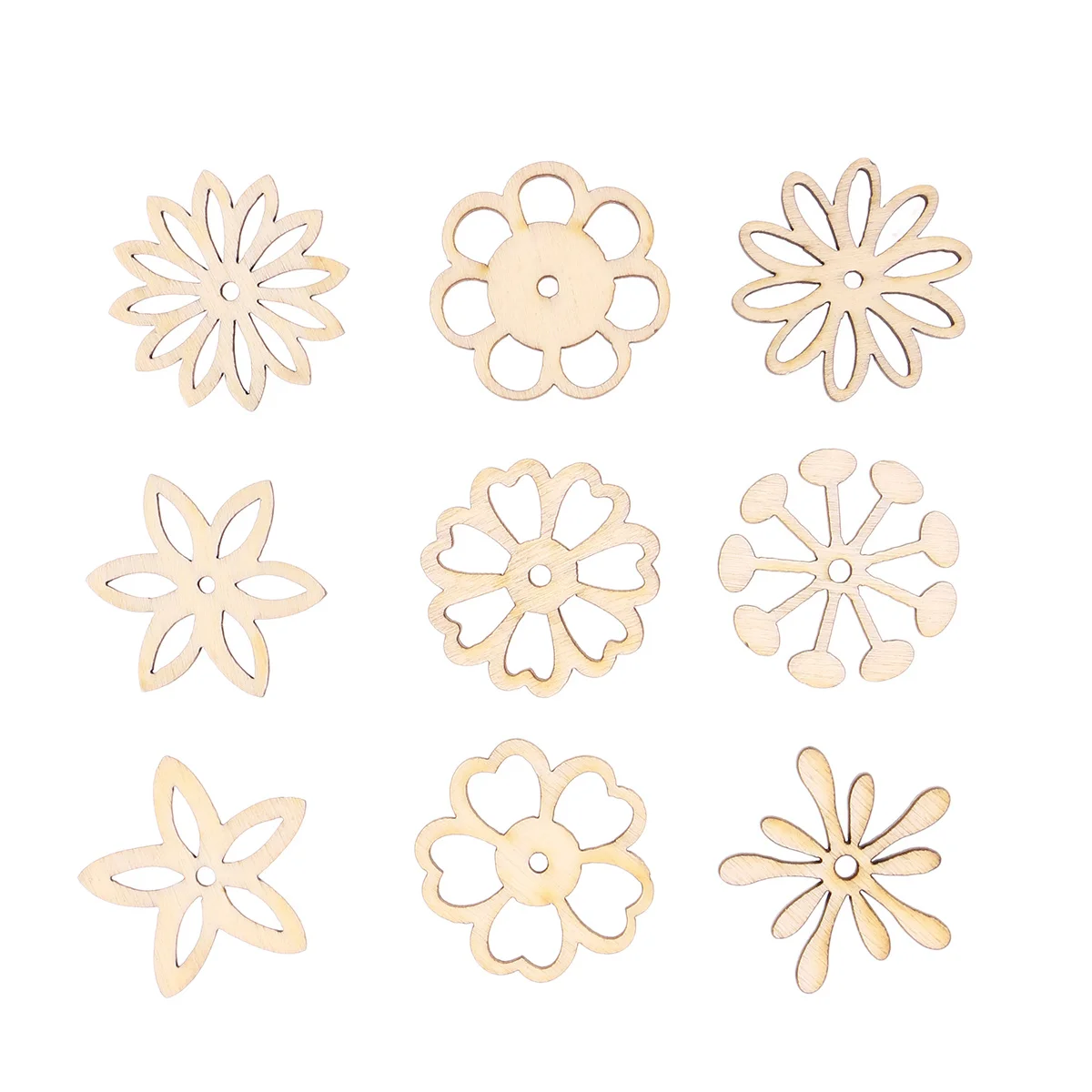 50 قطعة شريحة خشبية الديكور Diy بها بنفسك قلادة الخشب المجوف لشجرة عيد الميلاد عيد الميلاد ديكور معلق عطلة المنزل زخرفة الحرفية الخياطة