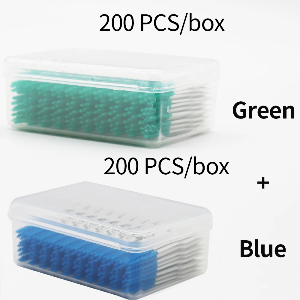 

2Color 2Set200Pcs/Set Teeth Care Elastic Interdental Brushes Super Soft Dental Cleaning Brush Dental Floss Toothpicks Oral Tools