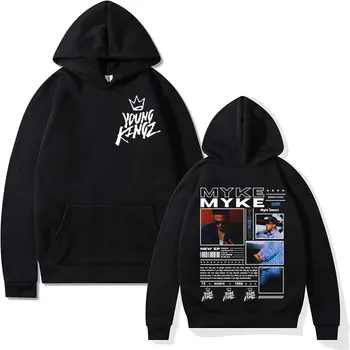 Rapçi Myke kuleleri albüm kapağı grafik kazak erkek Vintage Hip Hop Hoodies Unisex rahat polar kazaklar Hoodie Streetwear