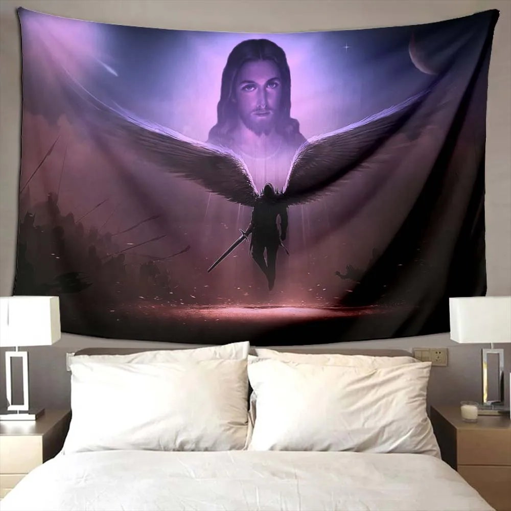 Jesus Tapestry Christianity for Bedroom Wall Apartment Wall Hanging Blessed Christian Gifts for Living Room Decoration Women Men