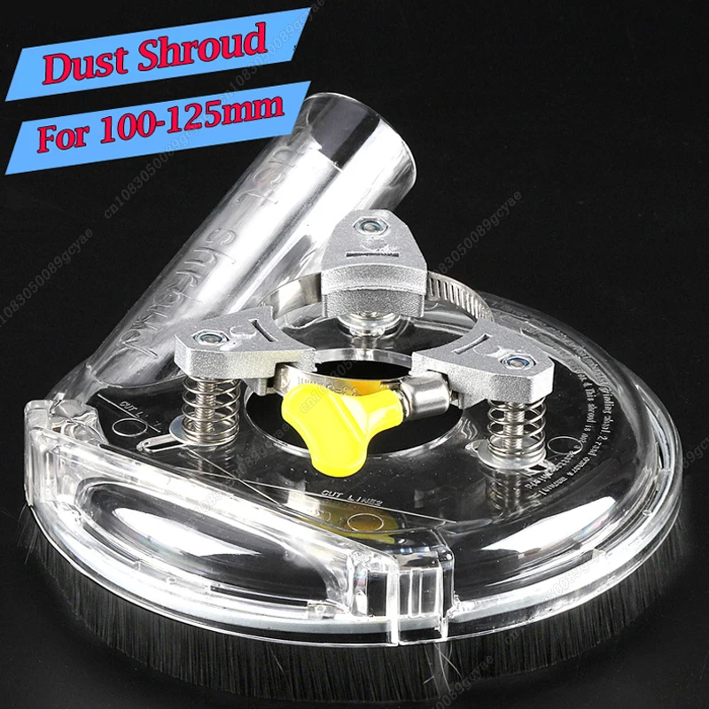 

Dust Extractor Cutting Guard 4" 5" Professional Angle Grinder Guard with Attachments Transparent Durable Grinding Cover Cutting