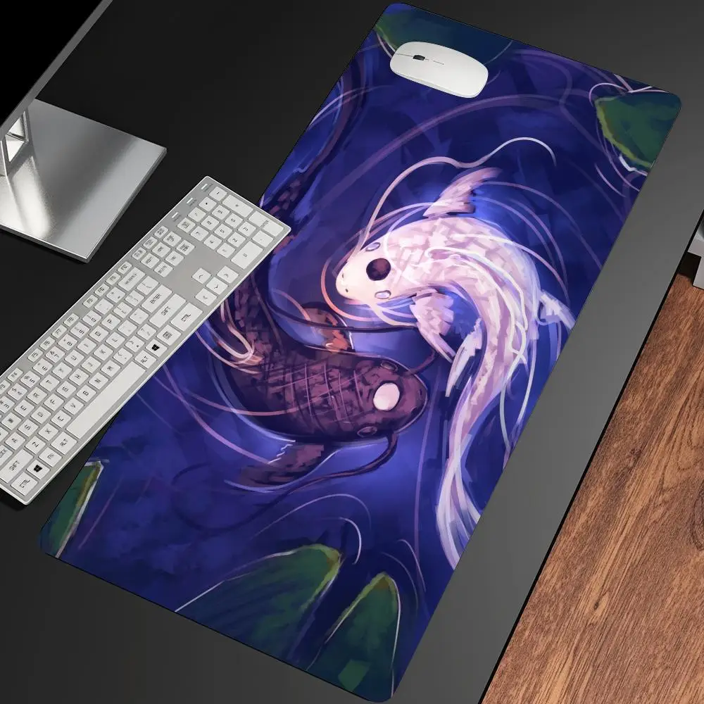Koi Fish Mouse Pad Desk Mats Gaming Room Decoration Desk Gadgets Laptop Accessories Carpet Mousepad Office Decor Keyboard Mat