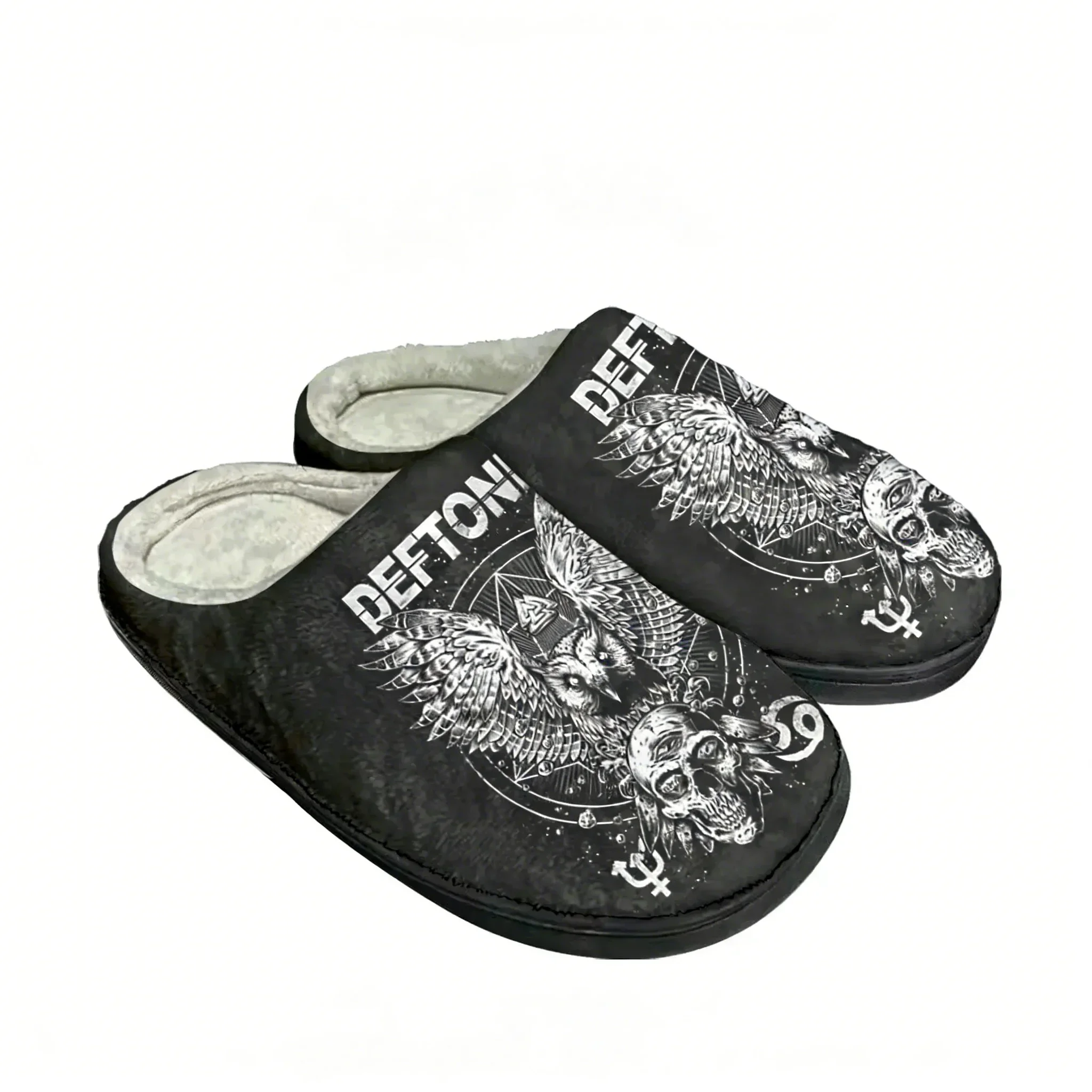 

D-Deftones Metal Art Rock Band Home Cotton Custom Slippers Men Women Sandals Plush Bedroom Casual Keep Warm Shoe Thermal Slipper
