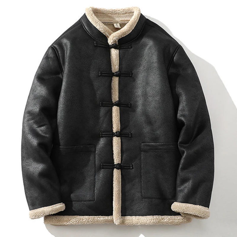 Thick Warm Casual Coats Men New Arrival 2025 Winter Chinese Style Vintage Stand Collar Tang Suit Male Long Sleeve Jackets N051