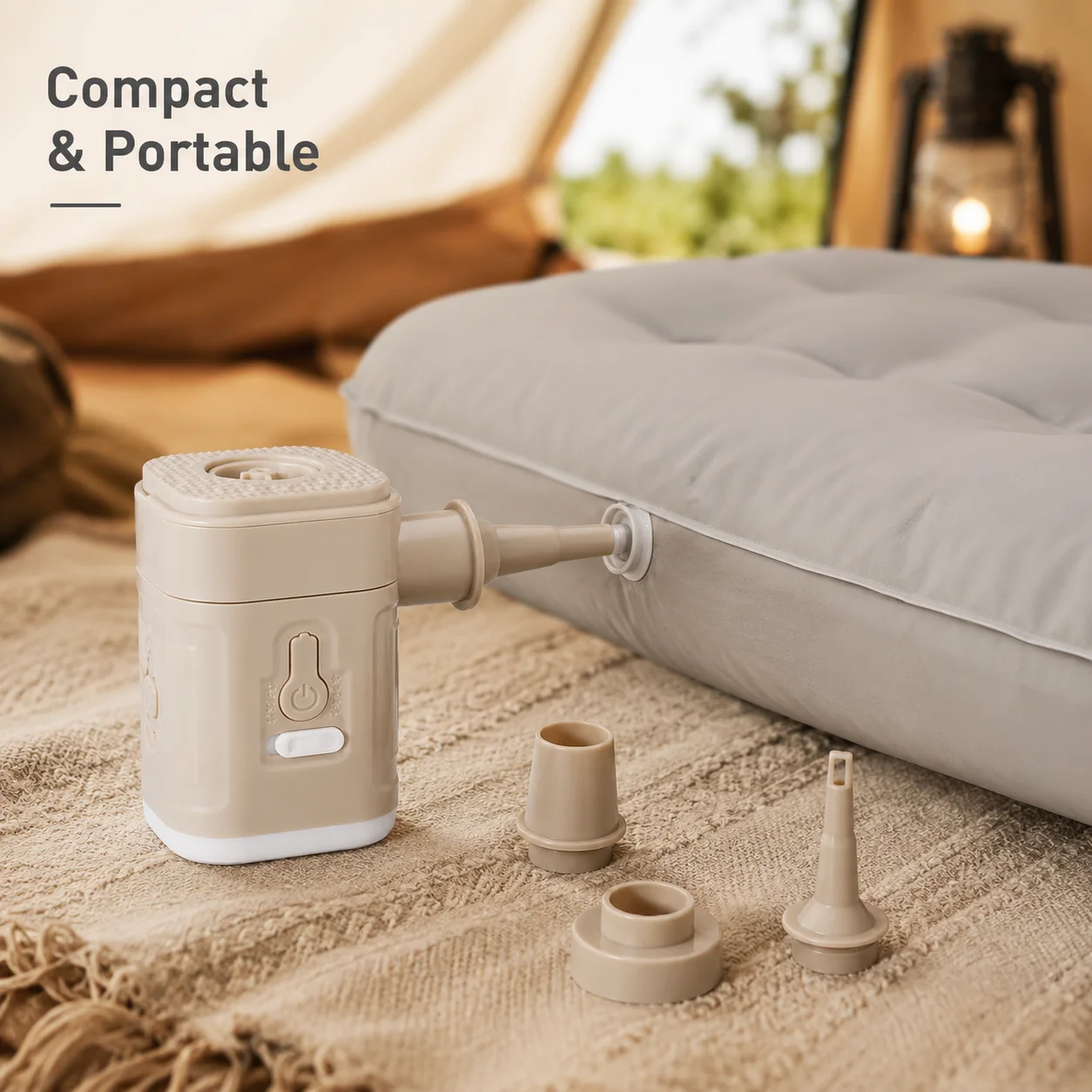 Portable Electric Air Pump Type C Rechargeable Inflator Deflator for Pool Floats Air Mattress Swim Rings Vacuum Storage Bags Kit