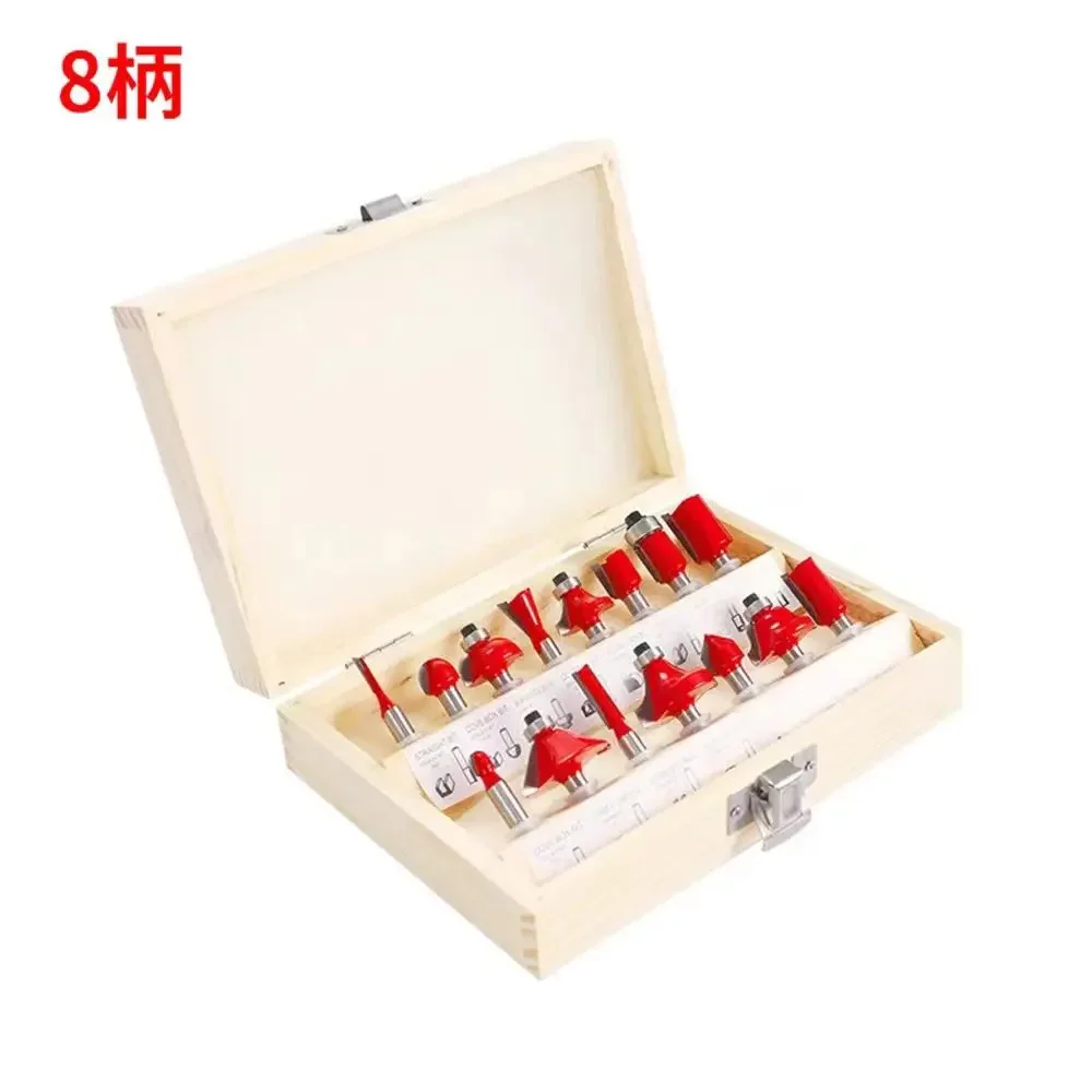 

6.35mm/8mm/12.7mm 15Pcs Router Bit Set Trimming Straight Milling Cutter Wood Bits Tungsten Carbide Cutting Woodworking Trimming