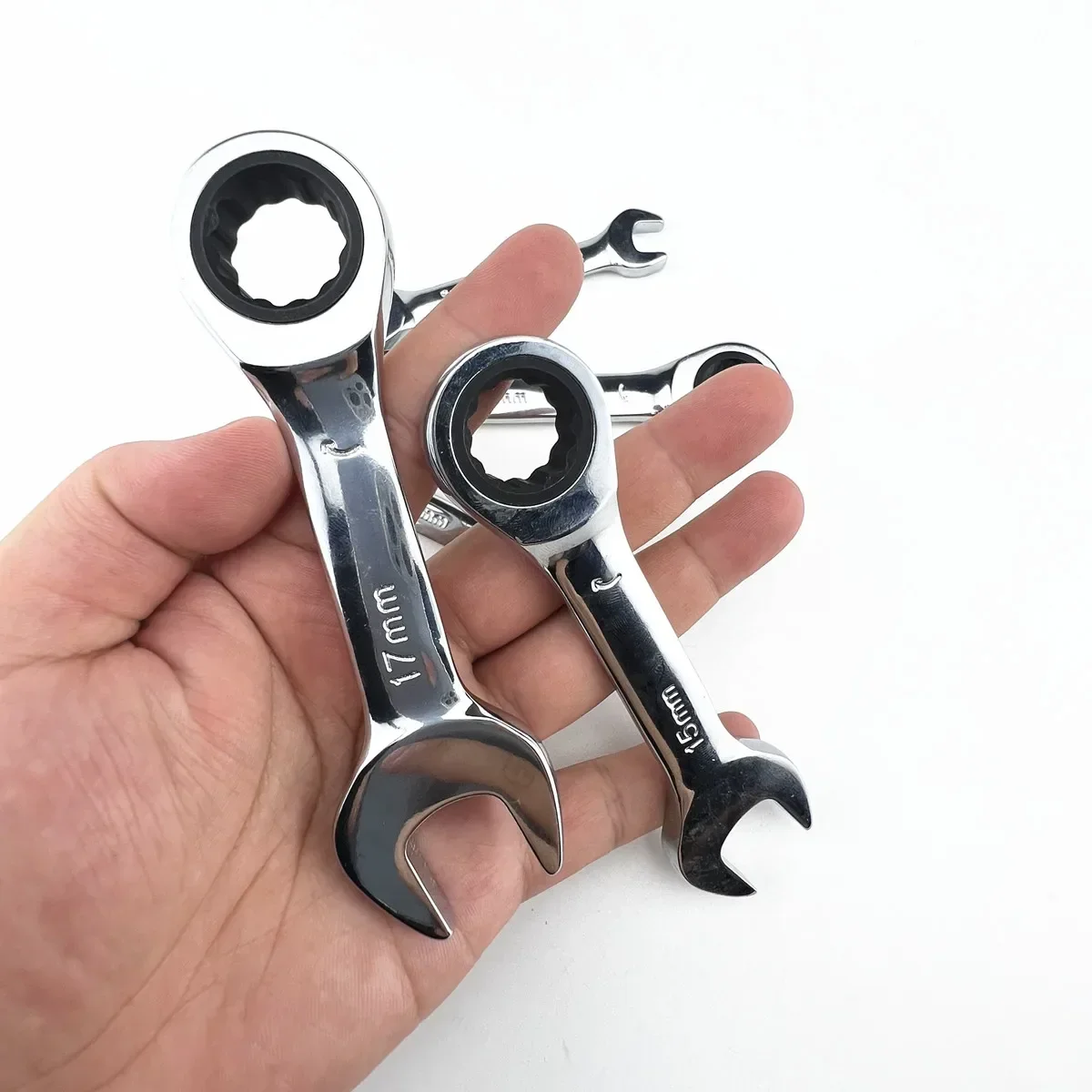 

Short handle adjustable head ratchet wrench mini fast ratchet wrench labor-saving auto repair hardware dual-purpose wrench tool