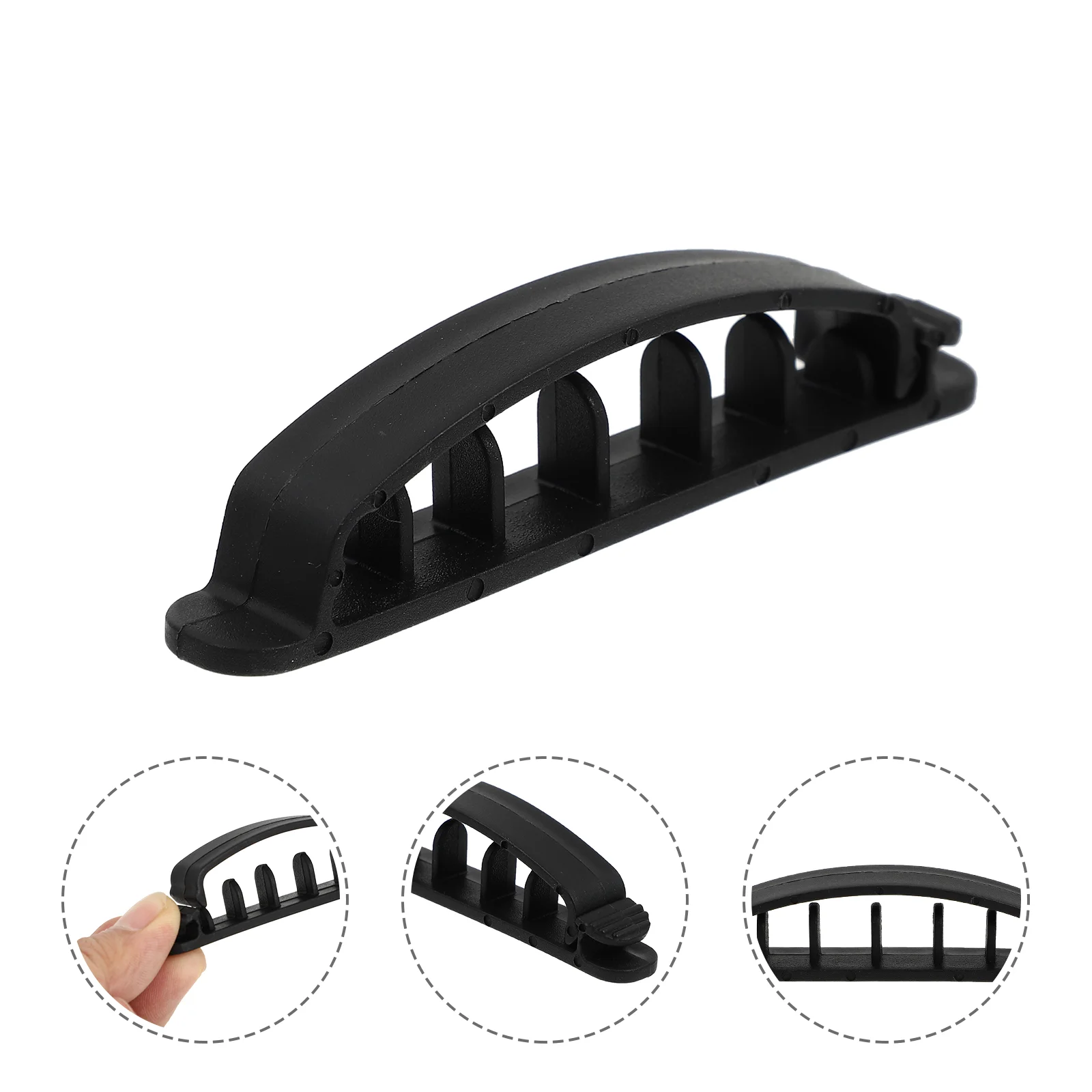 12 PCS Five-Hole Wire Holder Self-adhesive Cable Organizer Fixer Management for Home Office Cord Rubber Clips