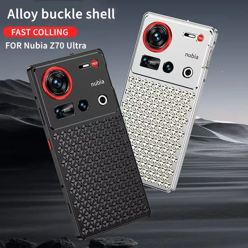 Hybrid Elastic Snap Aluminum Alloy Metal Heat Dissipation Case For ZTE nubia Z70 Ultra Leading Shockproof Full Protection Cover