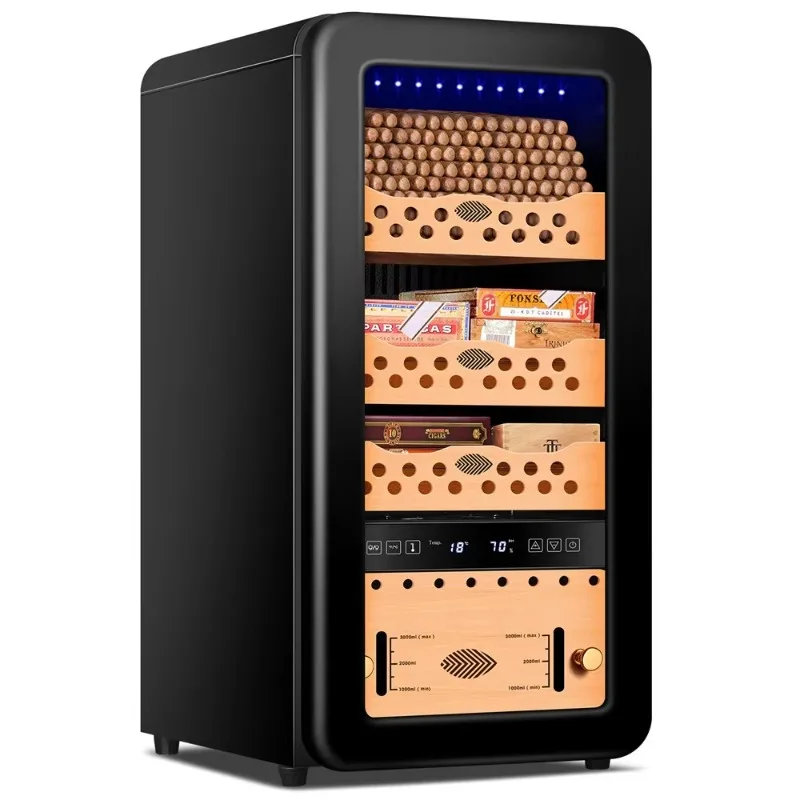 

48HC Fashion Constant Temperature and Humidity Compressor Air-cooled Cedar Wood Cigar Cabinet
