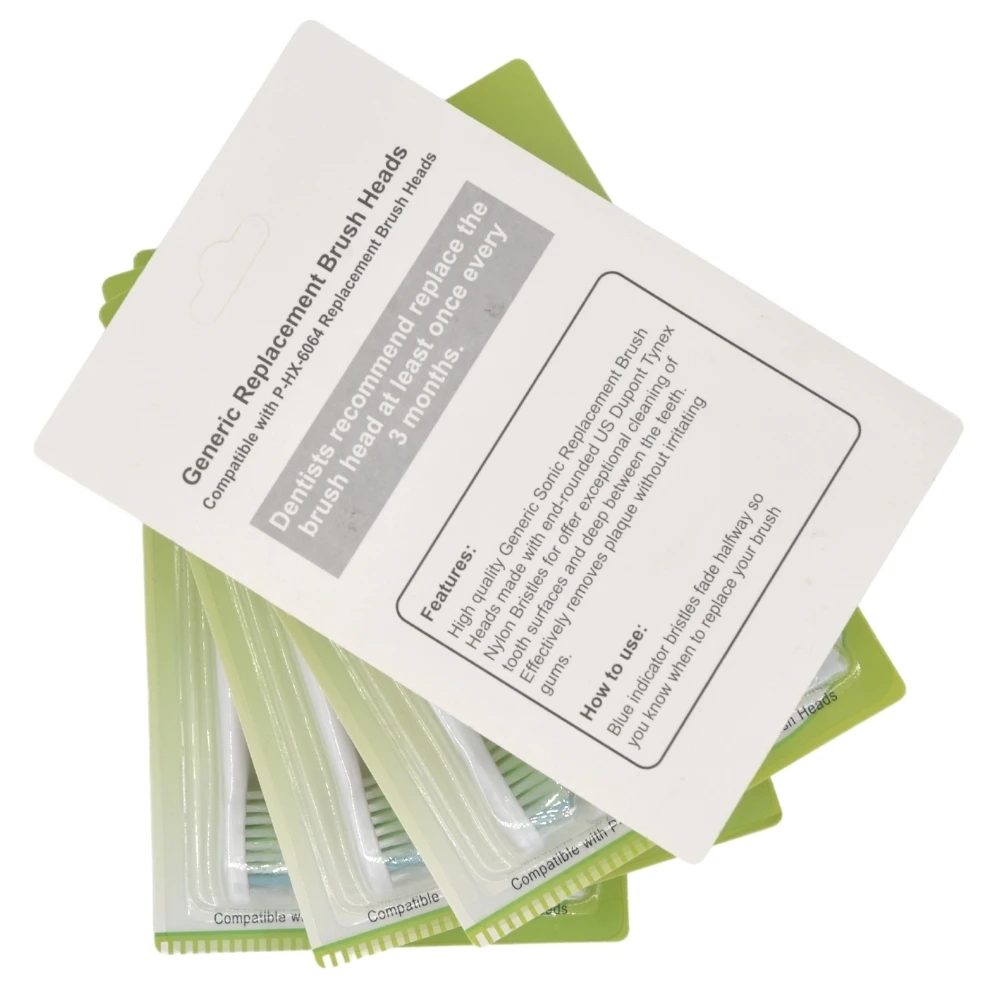 8 pezzi testine di ricambio per spazzolino HX6064 nero per HX3226/HX6063/HX6730/HX9352/HX9362/HX9372/HX9332 setole morbide sostituire gli ugelli