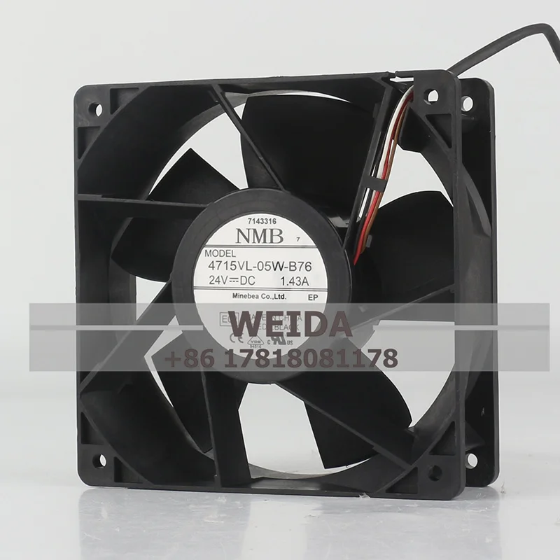 

NMB-MAT 4715VL-05W-B76 DC24V 1.43A Ball Bearing Duct Fan Electric Large Air Volume Axial Flow Rapid Delivery of Industrial Fans
