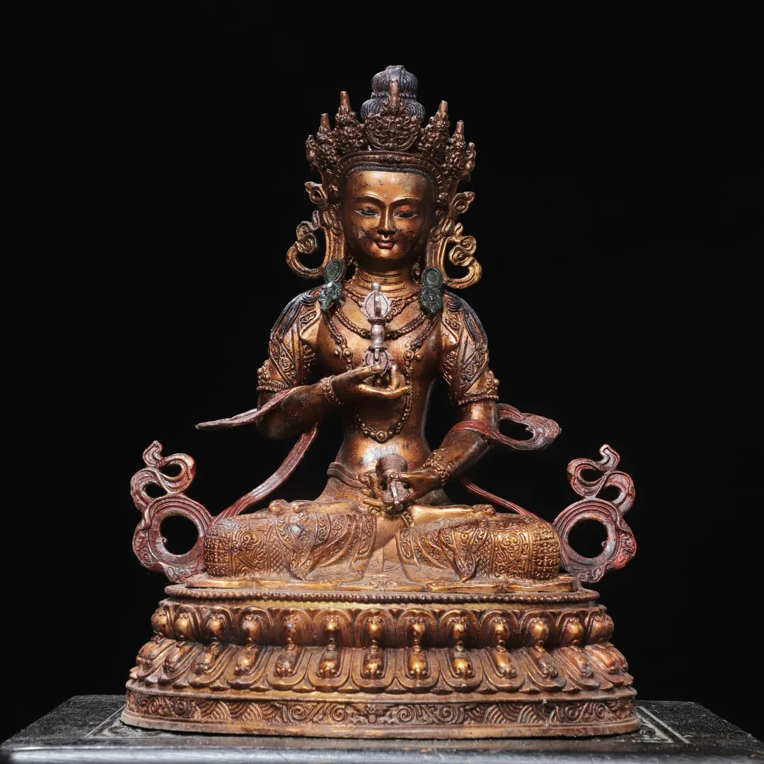 Nepalese Brass Lou Tuo Gold Painted Face Vajrasattva Tara Guanyin Buddha Ornament Household Sacrifice Hall 41cm