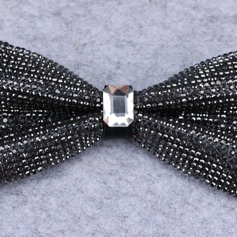 New RhinestonBow Tie For Men Shining Crystal Collar Bowtie Luxury Wedding Banquet Party Bling Butterfly Knot Bridegroom Bow Ties