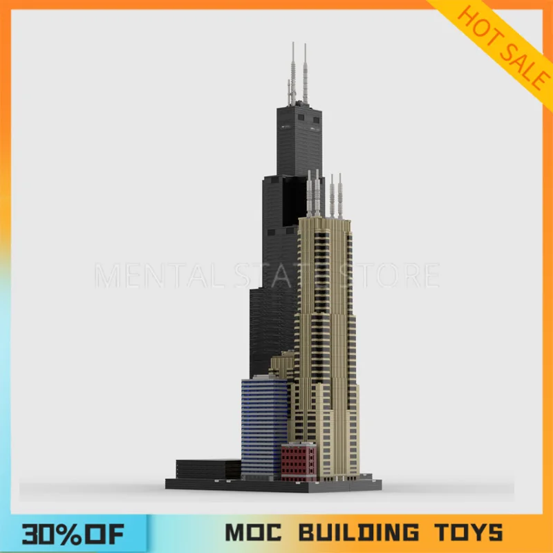 8996PCS Customized MOC Franklin Center and Sears Tower Building Blocks Technology Bricks Creative Assembly Toys Holiday Gifts