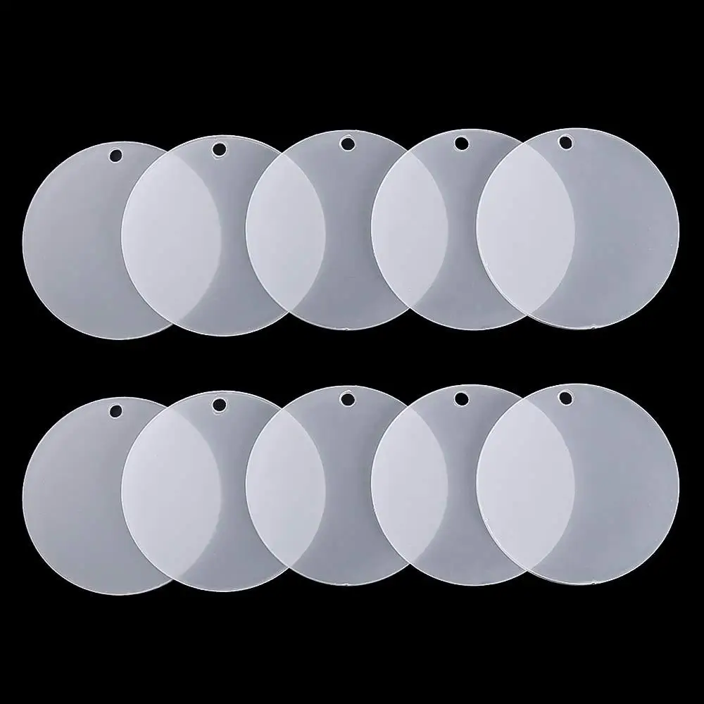 Shape 2 Inch Keyrings Disk with Hole Blanks Discs Keyrings Discs Circles Keychain Acrylic Blank Keychain Acrylic Clear Circle