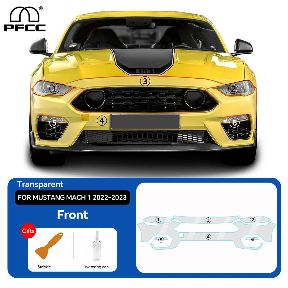 

ТПУ предварительно вырезанная наклейка для Ford Mustang Mach 1 2022 2023 PPF прозрачный комплект Защитная пленка для краски автомобиля Стайлинг кузова наклейка