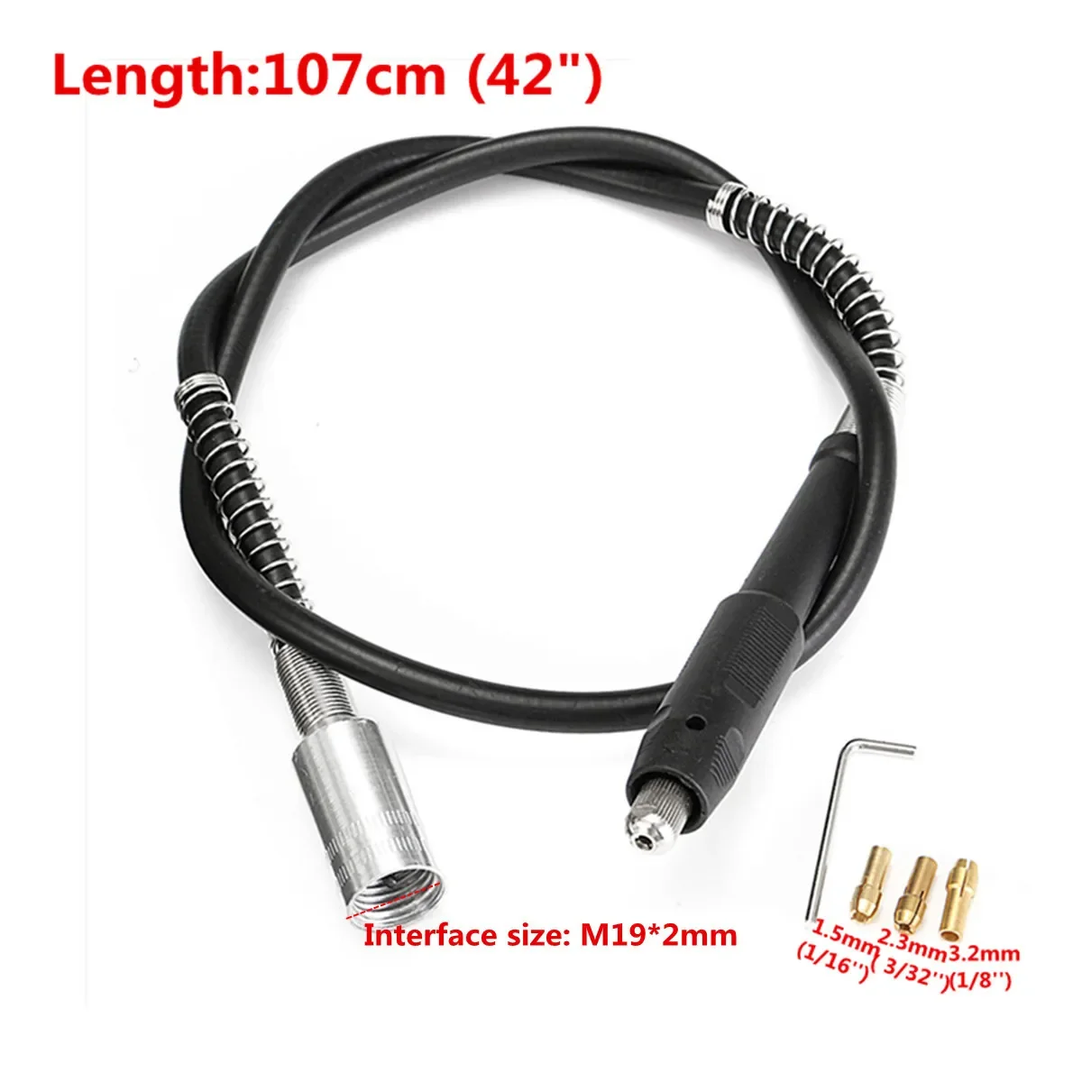 

107cm 42'' Corded Electric Flexible Shaft For Power Rotary Tools Accessories M19x2 interface size