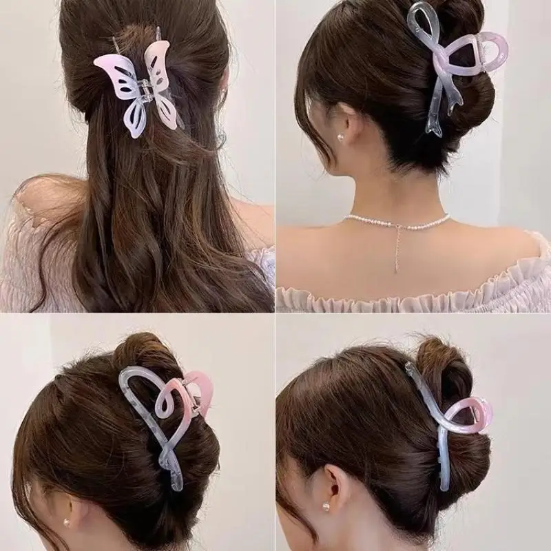 1 Stück Gradient-Schleife Große Haarspange für Damen Elegante Haarklammer Modische Mädchen-Haarklemme Haaraccessoires – Detail 3