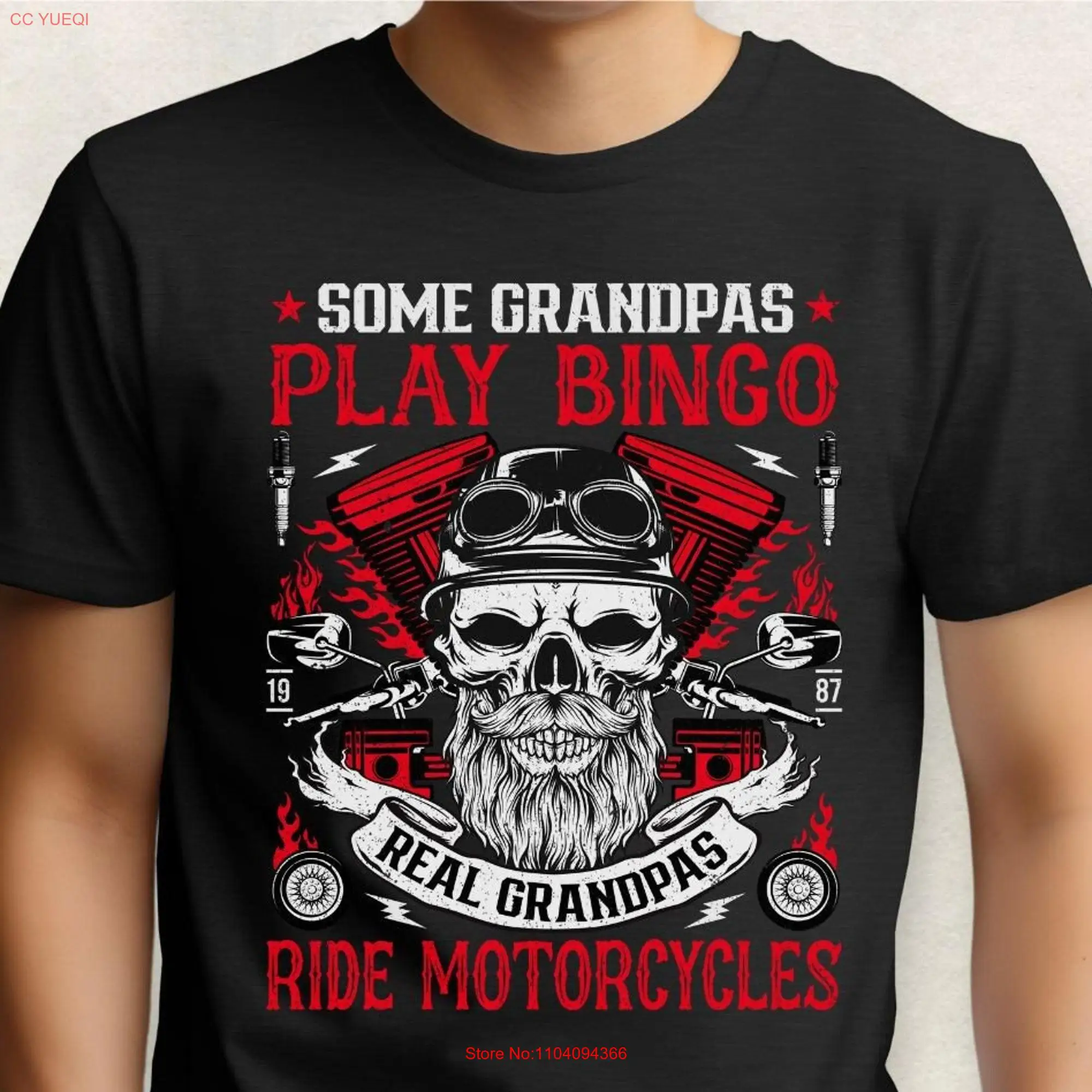 Some Grandpas Play Bingo Real Ride Motorcycles Motorcycle T Shirt Mens Biker Men's Birthday Funny Husband