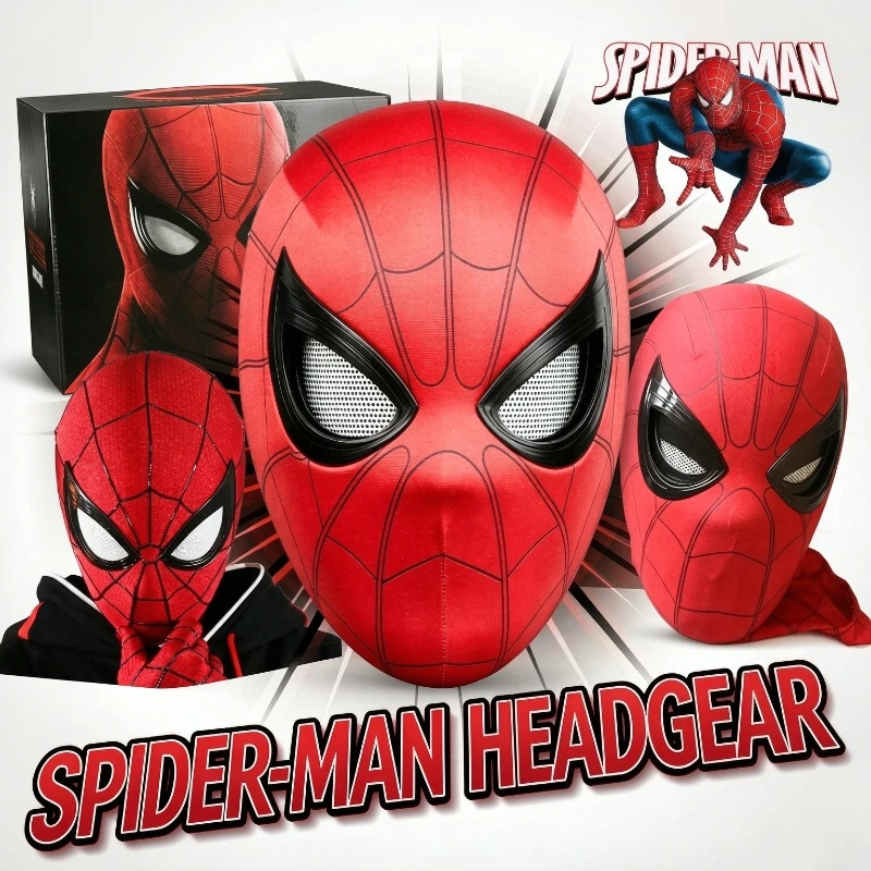 Anime Cosplay Eyes - 1:1 Spider‑Man Helmet Mask with Movable