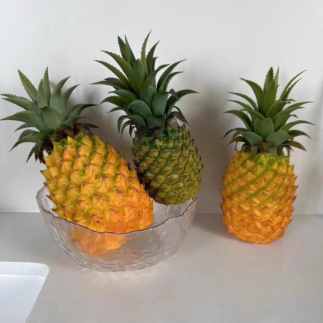 Künstliche Ananas, mittelgroß, groß, simulierte Früchte für Zuhause, Hochzeitsdekoration, gefälschte Ananas, Küche, Desktop, Wohnzimmer, Dekoration – Detail 3