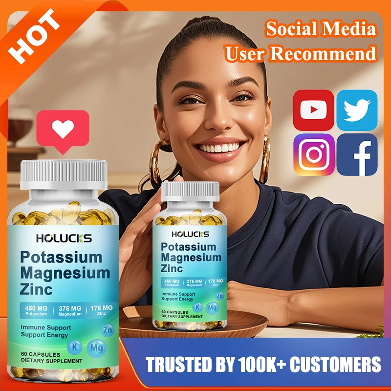 

Pure Potassium Magnesium Zinc Supplement, for Circulation & Relaxation, Muscle Function, Immune Defense & Overall Vitality