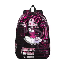 Monster High Anime Draculaura Fashion Backpack Durable Student Work Cartoon Funny Daypack per uomo donna borsa a tracolla per Laptop