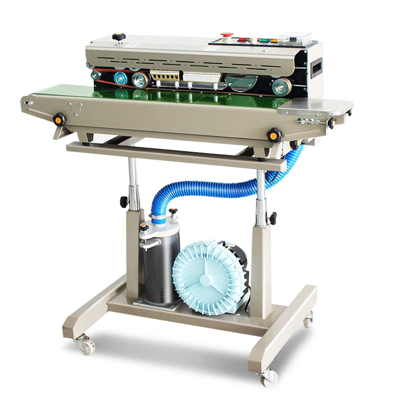 Nitrogen Gas Flushing Band Sealer Continuous Sealing Machine Plastic Pouch Sealer