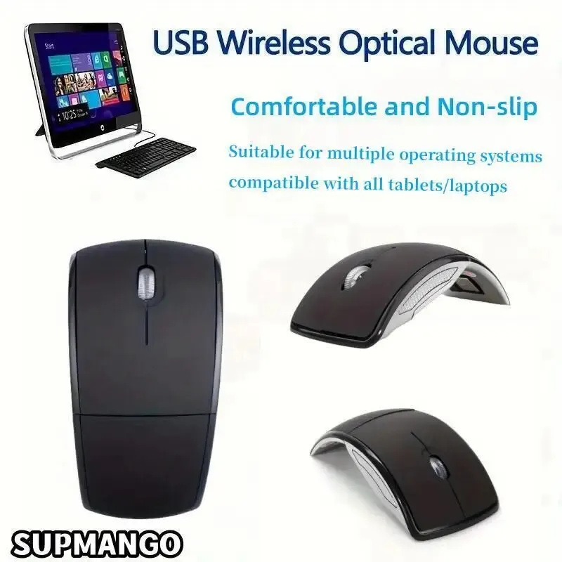 2.4G Wireless Mouse Portable Computer Foldable Mouse Mini FoldMice For Laptop PC Desktop Ergonomic USB Mouse