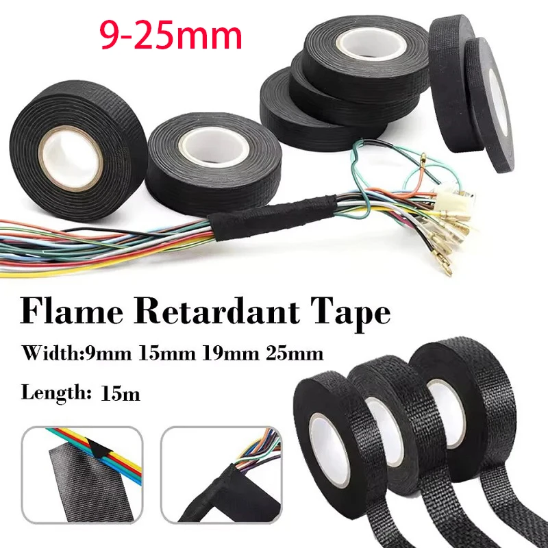 جديد شريط قماش لاصق مقاوم للحرارة للسيارات كابل الشريط تسخير الأسلاك تلوح في الأفق شريط عزل الحرارة الكهربائية.. ، #3