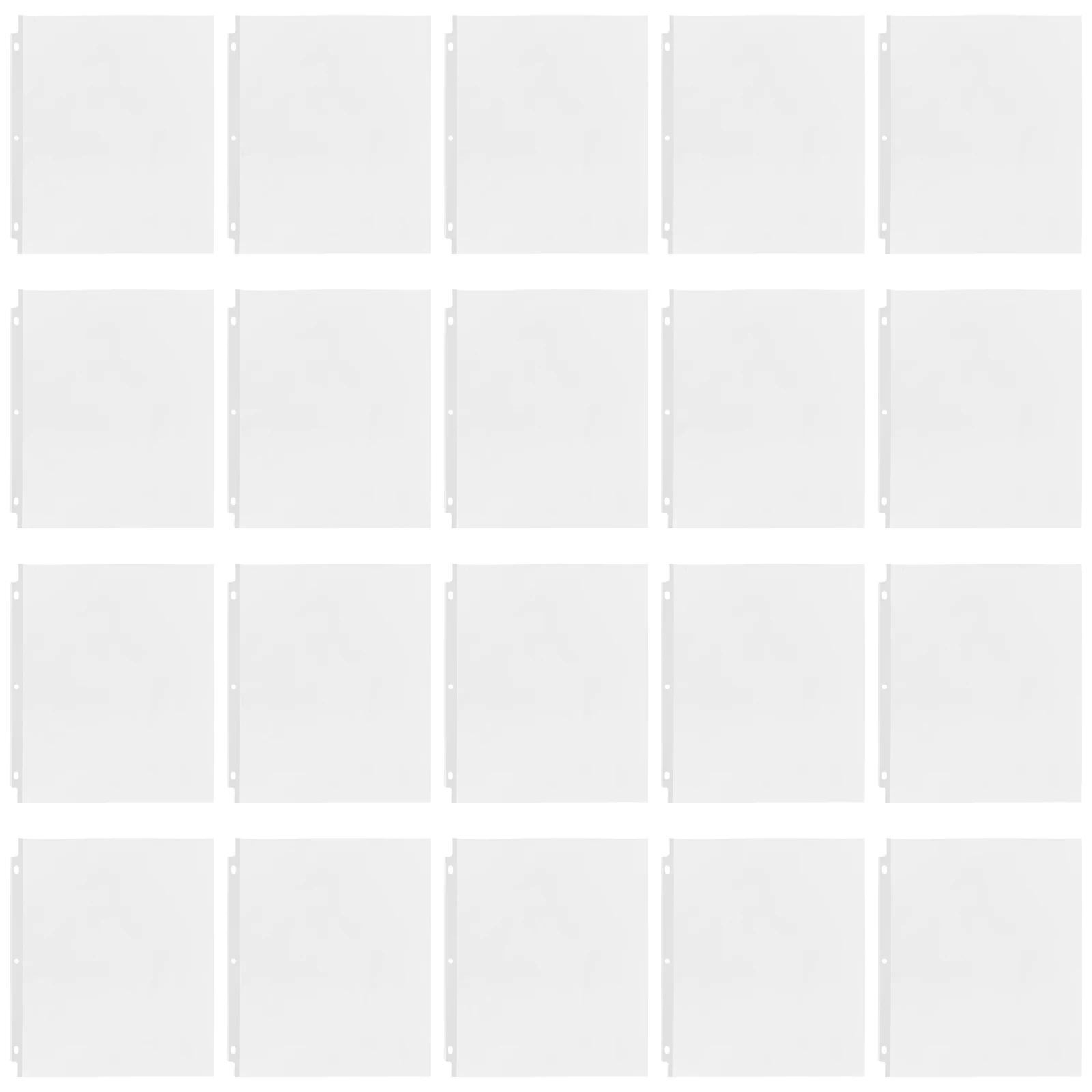 

50pcs File Holder Clear Binder Document Plastic Page Protectors Large Capacity Transparent Sheets Storage Organizing