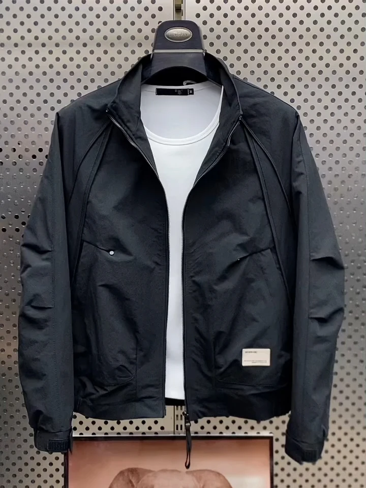 

Модная повседневная мужская куртка с воротником-стойкой, верхняя одежда, новинка, весна-осень, высококачественный деловой стиль, европейские товары