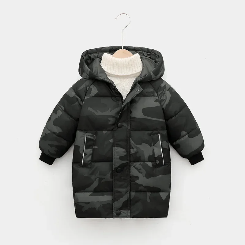 Winter Children Cotton Clothing Mid-long Thicken Outerwear Boys Girls Child Jacket Kids Coats Warm Fashion Kid Clothes Parkas