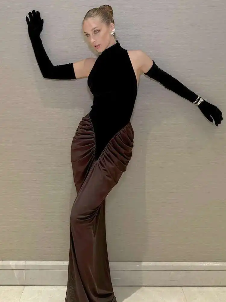 LEOSOXS ใหม่ผู้หญิงคนดังเซ็กซี่ถุงมือตาข่าย Pathcowrk สีดํา Bodycon BANDAGE Elegant Evening Club PARTY DRESS