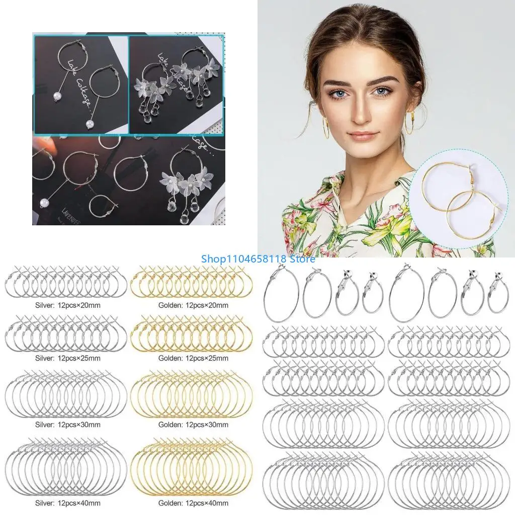 

96 Pcs Alloy Earring Hoop Earring Making for DIY Crafts Gift Wedding Party