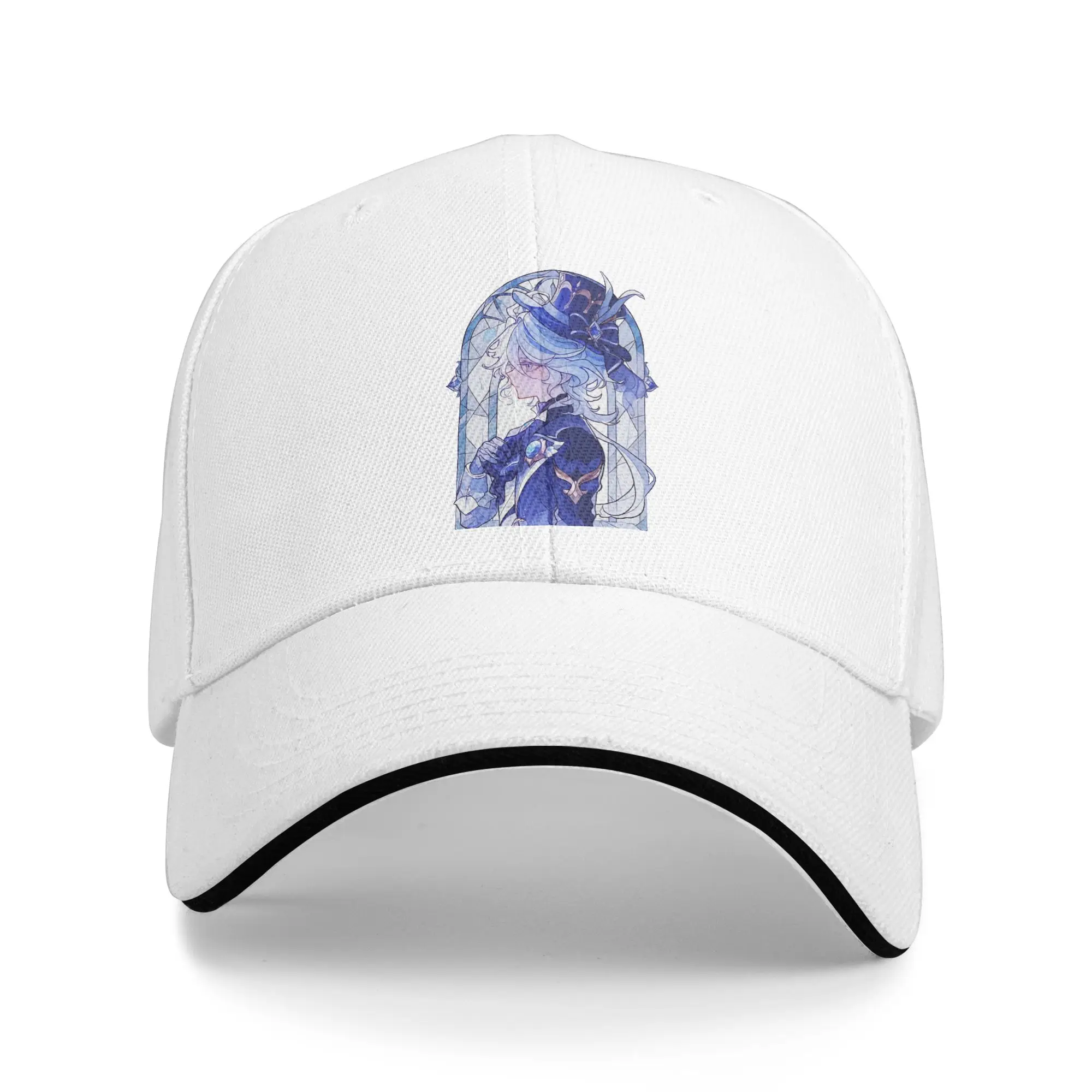 Stained Glass Furina Baseball Caps Hip Hop Genshin Impact Game Sandwich Hats for Men Women Adjustable Dad Hat Outdoor