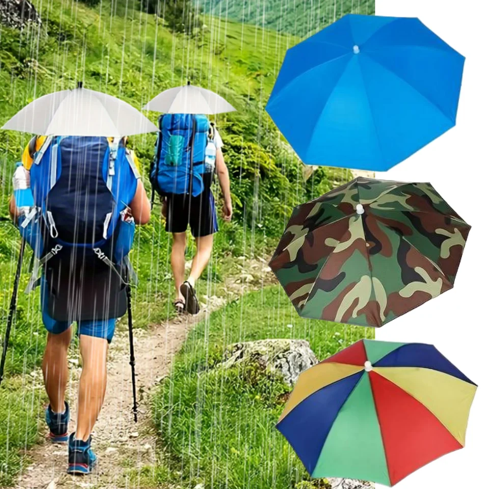 Foldable Headwear Umbrella Portable Waterproof Fishing Hat 5