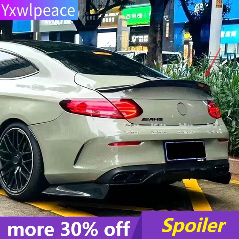 

PSM Style Real Carbon Fiber/ABS Rear Trunk Lip Spoiler For Mercedes Benz W205 Coupe 2015-2020 C63 AMG C200 C250 C350 2Doors