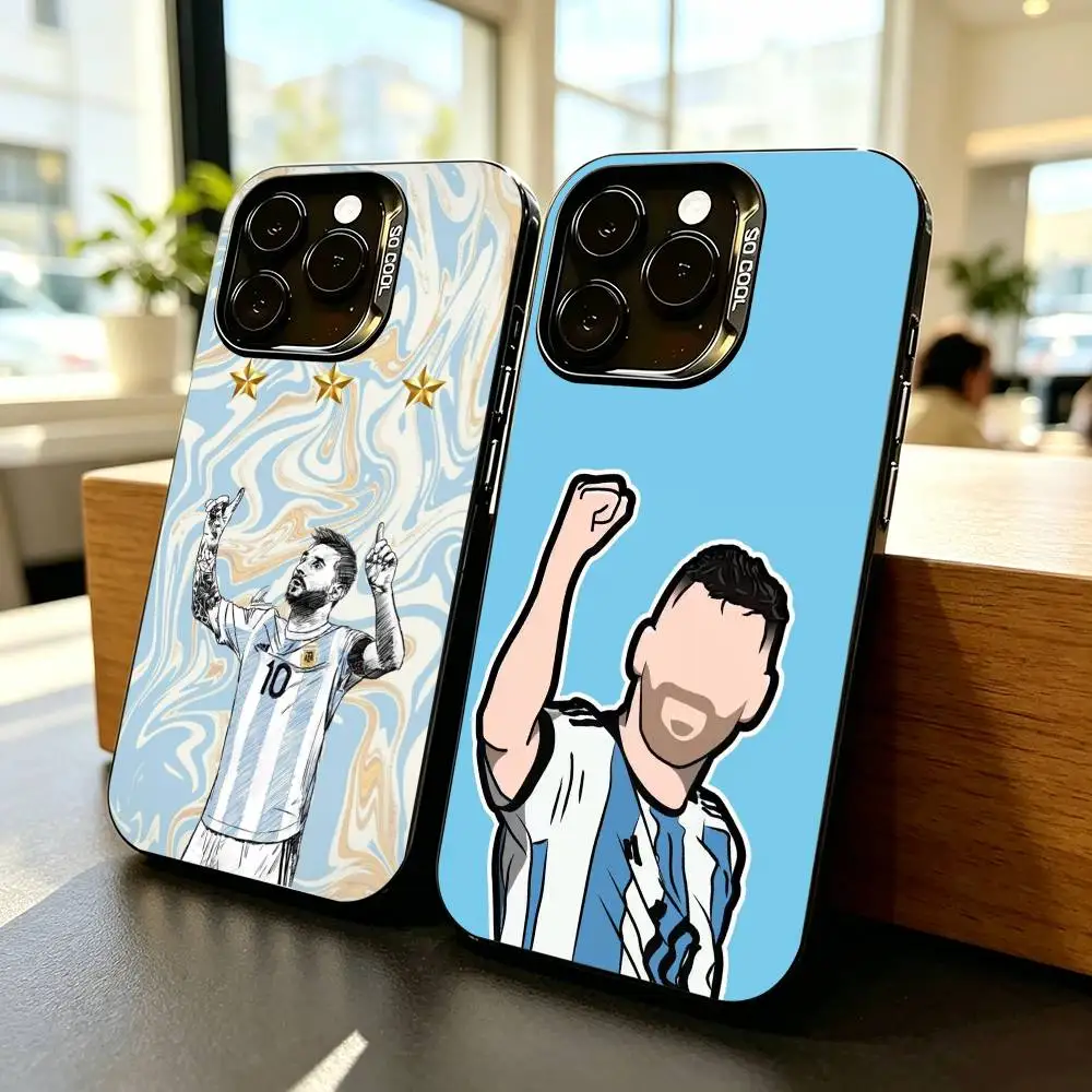 

cartoon-n Lionel Messi Phone Case For iPhone 17,16,15,14,13,12,11 Plus,Pro Max,XS,Colorful Silver Phone case Funda Cover